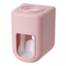 【無品牌】-自動擠牙膏器壁掛免打孔懶人安裝日用百貨定量擠出背貼簡約牙膏架, 1個, 粉色:無尺寸