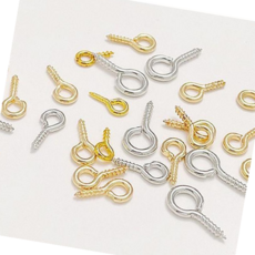 비즈공예핀 키링 제작 DIY 회전고리 나사 못 연결고리 피스 100P, 실버(10mm), 1세트(100P)