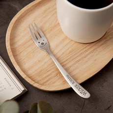 소형 캐릭터포크 티포크 스마일 스텐 디저트