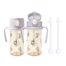 [새지않는 빨대컵]아이와 PPSU 원터치 추&빨대컵 270ml(2P), 270ml, 1개, 추&빨대컵 270(라벤더2P)