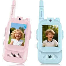 에어리톤 JK200 무전기 2개 세트 기능 포함 충전식 선명한 변조 장거리 통 남자아이 선물, 01 Pink Blue