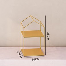 蛋糕盤 杯子蛋糕架 水果盤 三層水果架 鐵藝點心盤 下午茶點心架 家用蛋糕托盤 甜點架 三層蛋糕架 甜品架, 房子正方形, 1個