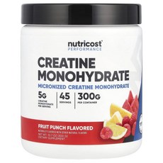 뉴트리코스트 퍼포먼스 크레아틴 모노하이드레이트 프루트 펀치 Nutricost Performance Creatine Monohydrate Fruit Punch 300g, 1개