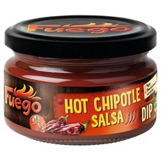푸에고 - 핫 치폴레 딥 | 매콤한 멕시칸 디핑 소스 | 토르티야 칩용 | 비건 향미증진제 무첨가 | 200ml, 200 Milliliter