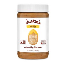 JUSTIN'S 피넛버터 454g 1팩 허니 Justins Peanut Butter Blend Honey Jar 16 Ounce, 1개