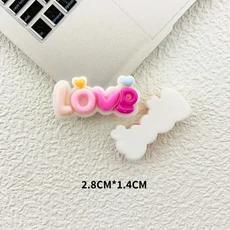 50개 큐트 러브레터 플랫백 레진 카보숑 휴대폰 케이스 장식 DIY 스크랩북 헤어보우 센터 액세서리, 04 rose red
