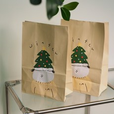 플라이로즈 감성 느낌 크리스마스 크래프트 종이 봉투 선물 포장, 5매, 5매