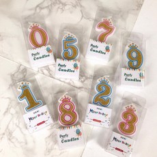 DAX AO 閃金皇冠數字生日蠟燭 派對蛋糕裝飾, 1個, WC1001藍6