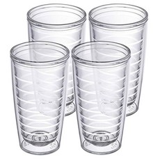 홈스테드 초이스 16온스 단열 텀블러 플라스틱으로 음료를 차갑고 뜨겁게 유지 4pk 이중 벽 투명 음료 컵 BPA 프리 식기세척기 안전 재사용 가능, 16oz 4pack