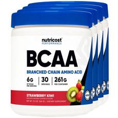 nutricost BCAA支鏈胺基酸粉 草莓奇異果味, 4個, 261克