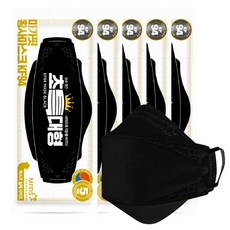 마가핏 숨숨 젤큰 황사 마스크 초특대형 KF94, 5개입, 5개, 블랙