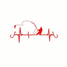 하트 비트 낚시 자동차 스타일링 재미있는 장식 스티커 데칼 오토바이, 1. Red