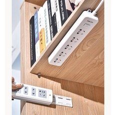 메이크마인 부착식 슬라이드 멀티탭 거치대 콘센트 정리 홀더, 4Ea
