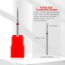 토네이도 다이아몬드 네일 드릴 비트 나선형 드릴 밀링 커터 매니큐어 전기 기계 액세서리 네일 파일 젤, 01 F Fusiformis, 1