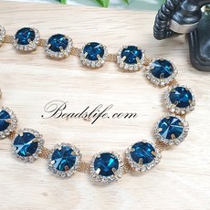 비즈라이프 줄큐빅 줄보석 네일체인 줄난 모양체인 15mm원형 45cm, 인디콜라이트 금도금, 1개