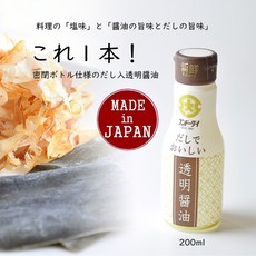 훈도다이(Fundodai) 일본간장 투명한 다시간장(200ml) 투명간장 백색간장 맑은간장 일본쇼유, 1개, 200ml