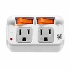 群加安全壁插 3P 二開二插 3P轉2P 延長轉接壁插使用 帶燈獨立開關壁插 防雷擊電源節能壁插-TWT322SN, 白色, 1個