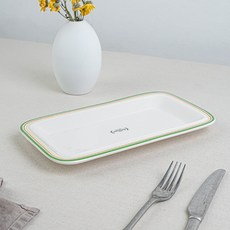 시라쿠스 메이플 홈파티 플레이팅 그릇 직사각(생선)접시, 1개, 코지그린