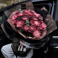 永生花香皂花花束 拍攝道具 永生花紅茶玫瑰花束 仿真香皂花 七夕節生日禮物, 【晚景櫻】11朵玫瑰花束