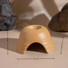 森鱗紀 陶瓷躲避屋 守宮 豬鼻蛇 爬寵保濕 降溫 躲藏穴 仿原生態造景, 1個, 爬寵躲避屋（小號）（棕色）