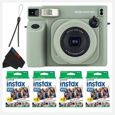 후지필름 INSTAX 와이드 400 즉석 카메라 - 세이지 그린, Camera + 4 Wide Twin Packs