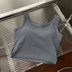 Uni(自帶胸墊）夏季基本百搭必備單品 緊身性感外穿無袖吊帶打底衫 韓版工字內搭運動背心 短版上衣 女生上衣