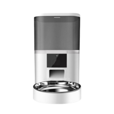 6L 大容量寵物自動餵食器 - 高密度防潮保鮮 手機APP遠程操控, 白色, 1個