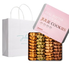 줄리쿠키 시즌1 + 선물용 쇼핑백-백화점 고급 버터 수제 쿠키 답례품 기념일 어버이날 스승의날 학교 선생님 회사 선물 세트 단체 간식, 1박스, 280g