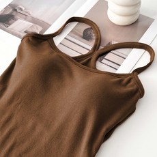 親膚磨毛彈力胸墊背心 交叉美背內搭細肩帶小可愛