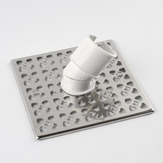 스텐 배수구 유가 세탁기용 뚜껑 커버 180x180mm, 스텐 유가 세트