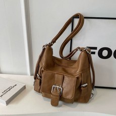 跩酷個性機車包 多格層 大容量托特包 上班上課包, 淺棕—現貨