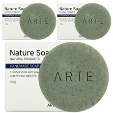 아르떼 천연 수제 저자극 쑥비누, 100g, 3개