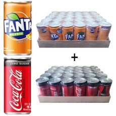 환타오렌지 190ml(30캔) + 코카콜라 제로 190ml(30캔), 60개, 190ml