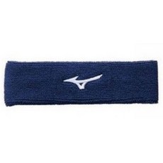 MIZUNO 運動頭帶 麥卡紗涼爽紗頭帶 32TY1X5201, 深藍 214, 1個