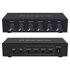 AUX 音源分配器 2進4出 音訊轉換器, 1個, 40-065-03