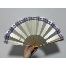 珠光箔面 花邊扇面摺扇, 如圖所示, 1個