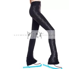 피겨 연습복 큐빅 무대 트레이닝복 원피스 상하세트 팬츠, 1개, 양쪽 JB103