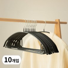 카사비바 주우재 어깨뿔방지 알루미늄 옷걸이, 블랙, 10개