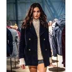 極度乾燥 Superdry 經典軍裝海軍70%羊毛雙排扣大衣 外套, 深藍,L, 1個