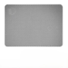 雙層貓砂墊 - 防貓砂散落、易清潔、柔軟舒適貓砂墊, 灰色, 1個