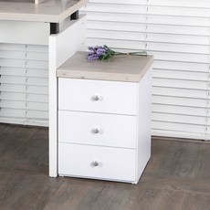 우드미가구 바오 협탁 서랍장, 워시, 3단