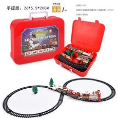 픽유아 크리스마스 기차 카 기차 미니 레일 프레임 트랙 전기, C. 209 크리스마스 카트 트랙 음악 및 휴대용 케이