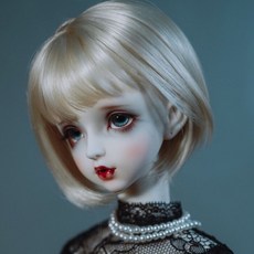 6分 BJD 娃娃假髮 男女娃假髮 葉羅麗短髮 高溫絲梨花短捲髮 中長髮, 1個, 6分頭bobo
