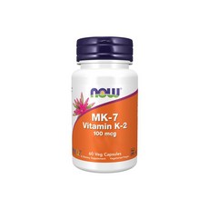 NOW Foods MK-7維他命K-2植物膠囊 100mcg, 60顆, 1罐