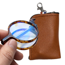 마케시 휴대용 접이식 미니 안경테 14g 블루라이트 차단 데모렌즈 / 파우치 포함