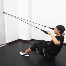 와일드브로스 튜빙밴드 홈트레이닝 근력운동 스트레칭 도어짐, 블랙 저항력 8.6kg