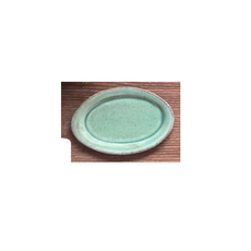 哈日媽咪的愛敗日記 橢圓盤 陶瓷餐盤 日式餐具, 1湖水綠 小, 1個, 湖水綠