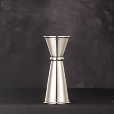 美式捲邊量酒器調酒師工具盎司盃鷄尾酒量盃帶刻度綫, 1個, 銀色 15-30ml