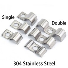 M5-M48 304 스테인레스 SINLGE 튜브 호스 도관 클램프 LATHEDOG 안장 스틸 장착 고정 P 브래킷 양면 클립 파이프 유형, 5Pcs Single M12