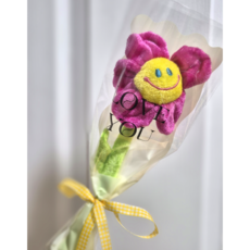 비비드위 스마일꽃 행사 입학 축하 꽃인형 한송이, 핫핑크, 1개